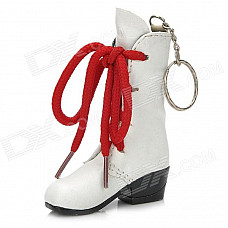 Creative Boot Style Butane Lighter with Keychain - White + Red + Black