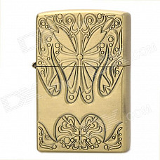 Stylish Flower Pattern Fluid Fuel Lighter - Golden