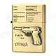 Cool 3D P38 Pistol Style Fluid Fuel Lighter - Golden