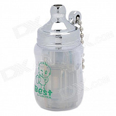 Novel Baby Bottle Style Butane Lighter - White + Silver