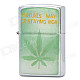 Leaf Pattern Fluid Fuel Lighter - Silver + Green