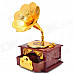 Stylish Phonograph Clockwork Spring Music Box - Brown + Yellow