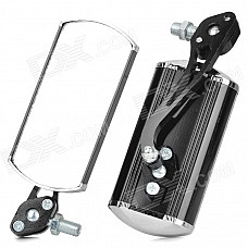 Aluminum Alloy Motorcycle Anti-Glare Rearview Mirrors - Black (2-Piece)