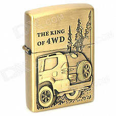 The King of 4WD Pattern Style Kerosene Oil Lighter - Golden