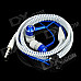 Unique In-Ear Earphone with Zipper Cord Design - Blue + White