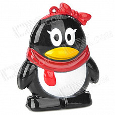 Cute Penguin Style Butane Lighter - Black + White + Red