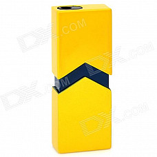 Geometrical Line Design Square Butane Lighter - Yellow + Black