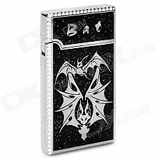 Cool Bat Pattern Butane Jet Lighter - Silver + Black