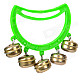 Plastic + Metal 5-Bell Handheld Tambourine - Green + Golden