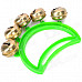 Plastic + Metal 5-Bell Handheld Tambourine - Green + Golden