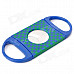 Portable Plastic + Steel Cigar Cutter Knife - Green + Blue