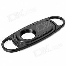 Portable Plastic and Stainless Steel Cigar Cutter Knife - Black