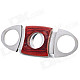 Portable Steel Cigar Cutter Knife - Silver + Burgundy