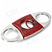 Portable Steel Cigar Cutter Knife - Silver + Burgundy