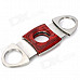 Portable Steel Cigar Cutter Knife - Silver + Burgundy