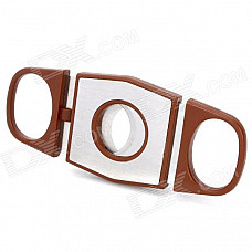 Portable Cigar Cutter Knife - Brown + Silver