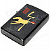 Horse Pattern Zinc Alloy Kerosene Lighter - Black