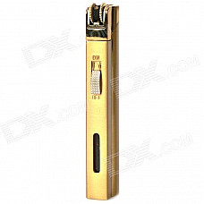 AM228 Cuboid Shaped Stainless Steel Windproof Gas Lighter - Golden