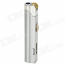 Long Strip Shape Windproof Butane Jet Lighter w/ On / Off Slider - Silver