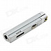 Long Strip Shape Windproof Butane Jet Lighter w/ On / Off Slider - Silver