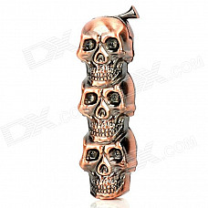 Stylish LED Eyes Skull Heads Pattern Gas Lighter - Bronze (3 x LR621)