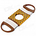 Portable Plastic + Steel Cigar Cutter Knife - Yellow + Grey