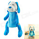 Cute Smiling Dog Doll Night Lamp - Blue + White