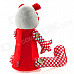 Cute Tiger Doll Style Night Lamp - Red + White