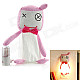 Cute Smiling Doll LED Night Wall Lamp - Pink + White