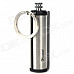 Cylinder Style Kerosene Matchstick Lighter w/ Keychain - Silver + Black