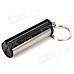 Cylinder Style Kerosene Matchstick Lighter w/ Keychain - Silver + Black