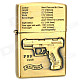 Gun Pattern Zinc Alloy Kerosene Oil Lighter - Golden