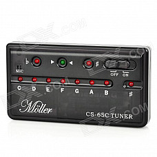 Portable Chromatic Auto Digital Tuner for Guitar - Black (2 x AAA)