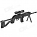 Plastic Sniper Rifle Gun Shaped Controller w/ Scope for Wii Shooting Games - Black (2 x AAA)