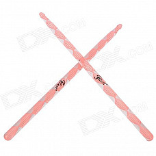 Instrument Acrylic Jazz Drum Sticks - Pink + Transparent (Pair)