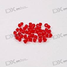 Austria Ornamental DIY Crystal Beads Red (50-Pack)