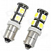 BA9S 4.5W 9x5060 SMD LED White Light Car Reading / Brake / Signal / Decorative Lamp (12V / 2-Piece)