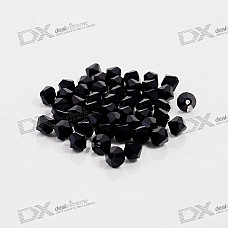 Austria Ornamental DIY Crystal Beads Black (50-Pack)