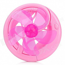 USB Powered Plastic 5-Blade Folding Cooling Fan for Computer - Pink