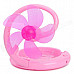 USB Powered Plastic 5-Blade Folding Cooling Fan for Computer - Pink