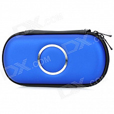 Protective Hard Artificial Leather Pouch Case for PSP 1000 / 2000 / 3000 - Dark Blue