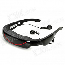 Rechargeable 72" Virtual Screen Video Player Glasses w/ TF / AV-In / 2.5mm Jacks - Black (4GB)