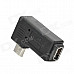 Micro USB Male to Mini USB Female Right Angle Adapter - Black