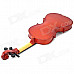 Beginner's Wood Case 4-String Violin w/ Horse Hair Bow and Rosin - Red + Black