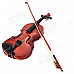 Beginner's Wood Case 4-String Violin w/ Horse Hair Bow and Rosin - Red + Black