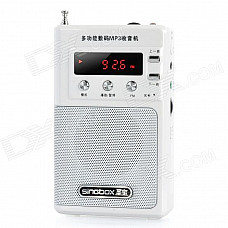 SINGBOX SV927 1.7" LCD MP3 Player Speaker w/ FM / TF / USB - White