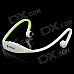 Rechargeable Sports MP3 Player Headphones Headset w/ FM / TF - White + Green