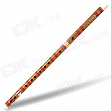 Handcrafted Chinese Traditional Bamboo Flute - Red + Yellow (F-Key)