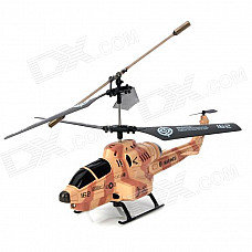 Mini Rechargeable 3.5-CH IR R/C Missile Launching Helicopter with White Light - Camouflage Yellow