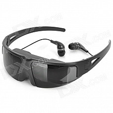 Rechargeable 60" Virtual Screen Video Display Sunglasses w/ AV-In / 2.5mm Jacks - Black